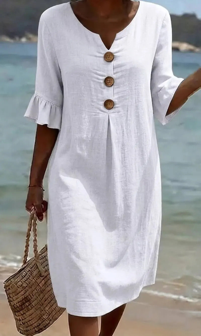 Vestido Informal Floral Blanco
