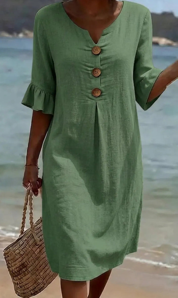 Vestido Informal Floral Verde