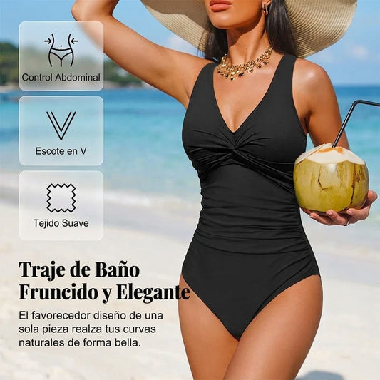 Marina - Bañador moldeador con escote en V